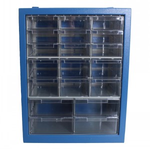 Steel Cabinet with 19 Plastic Drawers